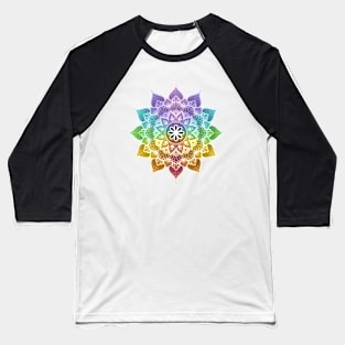 Mandala of Chakras in the 7 colors of the rainbow n°3 Baseball T-Shirt